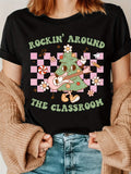 Teacher Christmas Print T-Shirt, Teacher Appreciation T-Shirt, Rock the Teacher T-Shirt