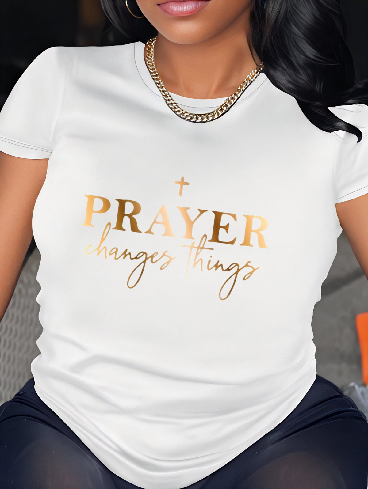 Women’s Christian Faith Graphic T-Shirt Prayer Quote Cross Design Casual Short Sleeve Crew Neck Soft Cotton Tee