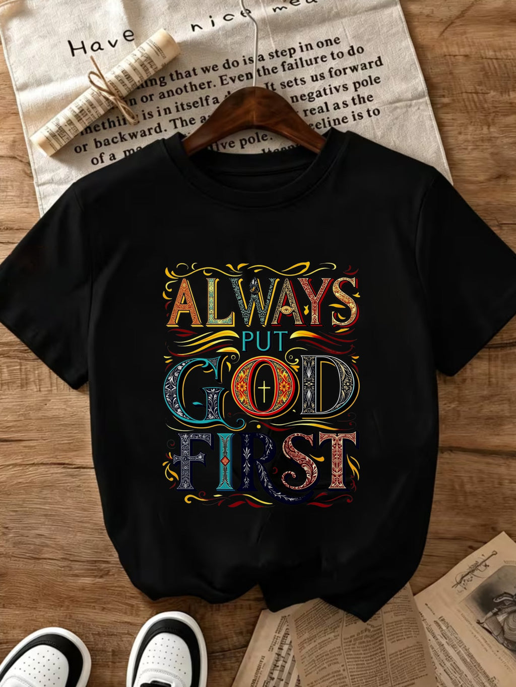 God First Shirt Always Put God First Inspirational Bible Verse Tee