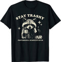 Funny Raccoon Quote Graphic T?Shirt, Humorous Wildlife Animal Print Men Casual Crew Neck Short Sleeve Tee Men Clothing