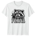 Feral Raccoon Funny Graphic T?Shirt, Cute Wild Animal Pun Unisex Casual Crew Neck Short Sleeve Tee Men T shirts