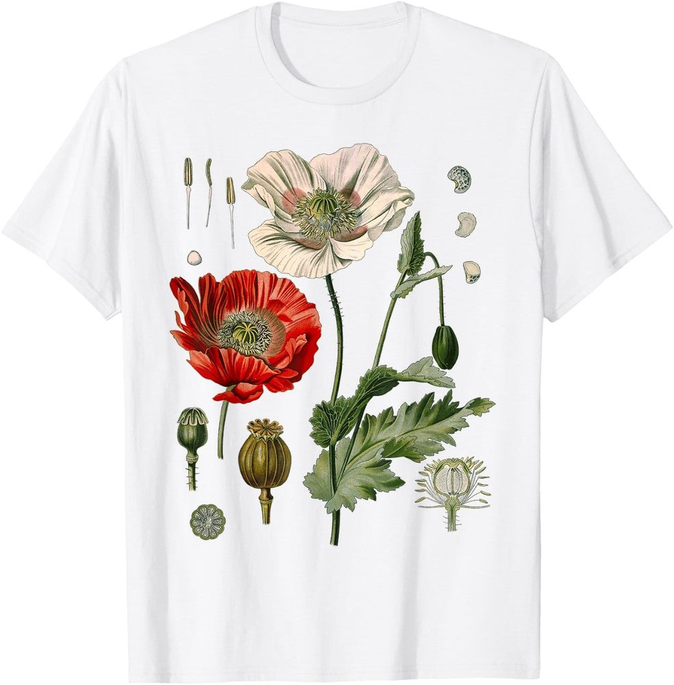 Red Poppy Botanical Poppies Red Poppy T-Shirt