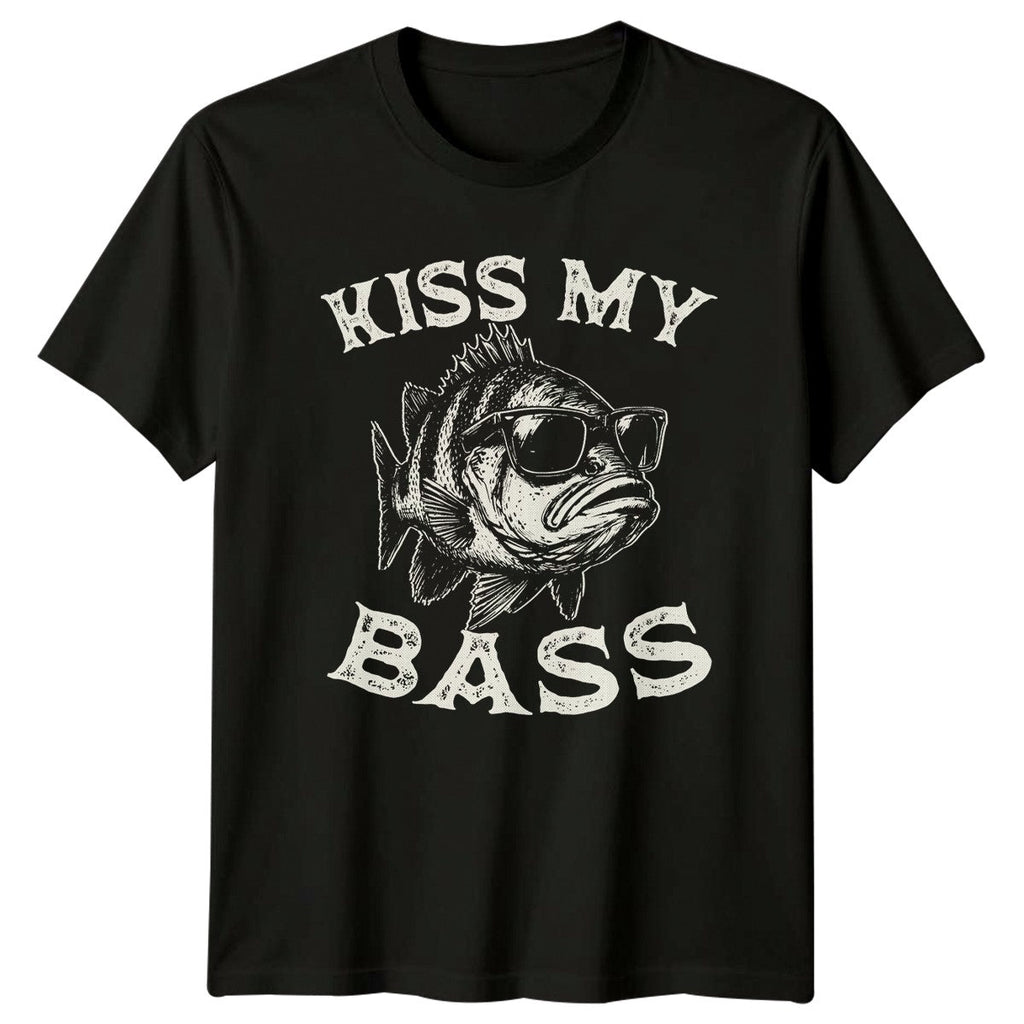 Kiss My Bass T-Shirt Bass Fishing Fishing Birthday Gift For Him And Her