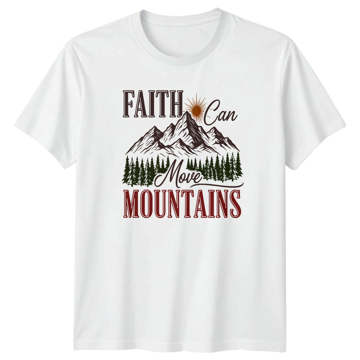 Faith Can Move Mountains T-Shirt Bible Verse Christian Gift For Him And Her