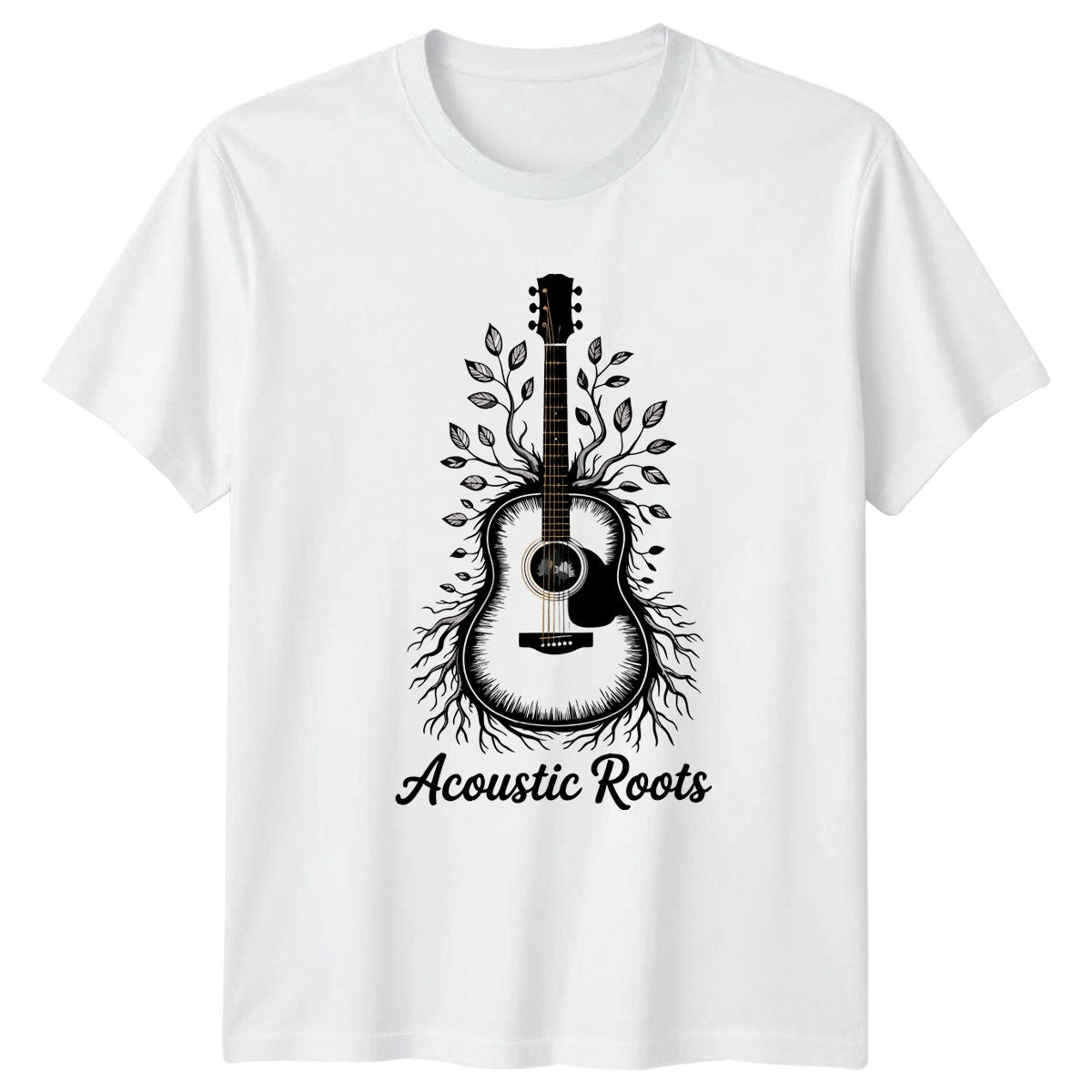 Acoustic Roots T-Shirt Acoustic Guitar Music Gift For Him And Her